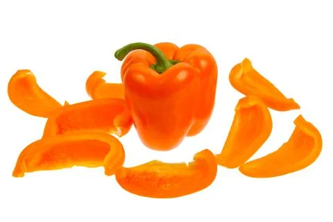 Orange bell pepper Stock Photos