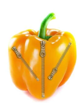 Orange bell pepper Stock Photos