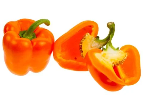 Orange bell pepper Stock Photos