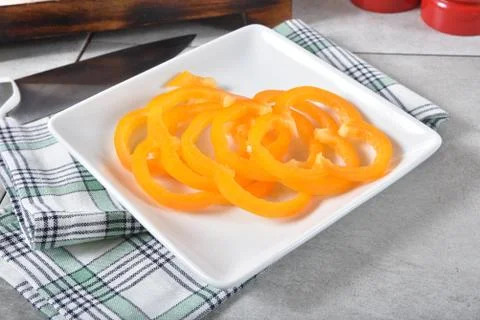 Orange bell pepper Stock Photos