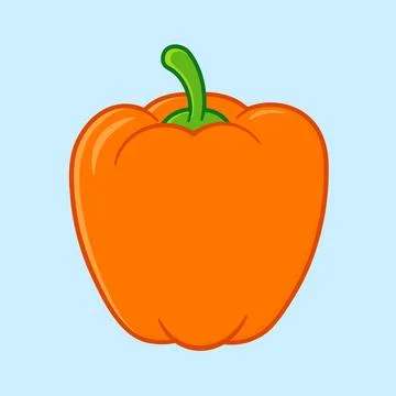 Orange bell pepper vector illustration showing fresh healthy food Stock Illustration