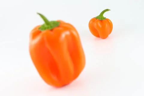 Orange bell peppers Stock Photos