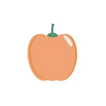 Orange bell peppers on a white background. Illustration. Stock Illustration