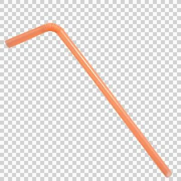 Orange Bent Plastic Drinking Straw Isolated Transparent PNG Stock Photos