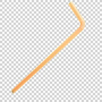 Orange Bent Plastic Drinking Straw Isolated Transparent PNG Stock Photos