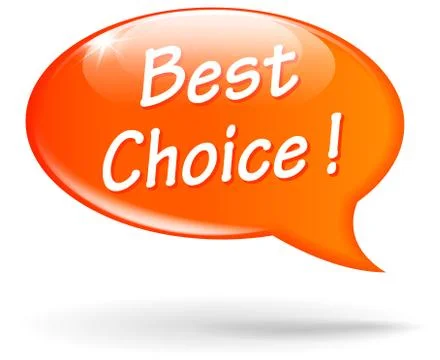 Orange best choice speech bubble Stock Illustration