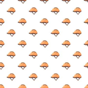 Orange bicycle helmets seamless repeating protection pattern Stock Illustration