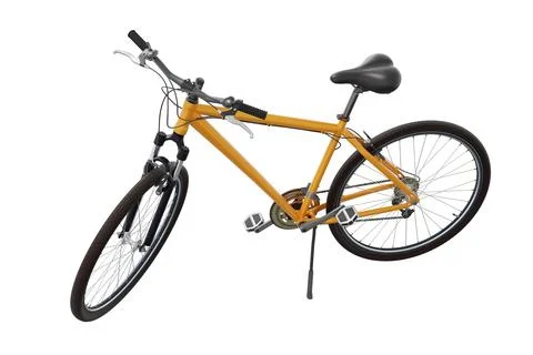 Orange bicycle standing on kickstand Illustrazione stock