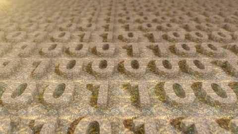 Orange Binary Code with a circuit board texture Vidéo 93886733