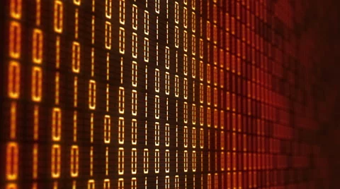 Orange Binary Digital Computer Display Video stock 62852763