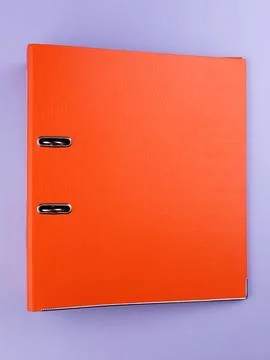Orange Binder File Folder, close up. brand identity design set mockup: folder Stock Photos