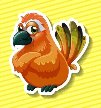 Orange bird Illustrazione stock
