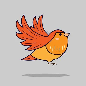 Orange Bird Stock Illustration