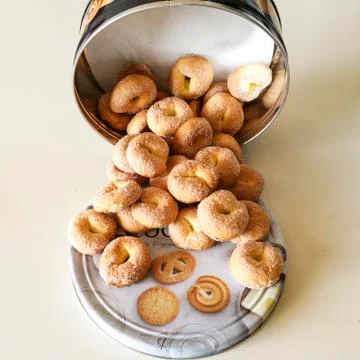 Orange biscuits cascade Stock Photos