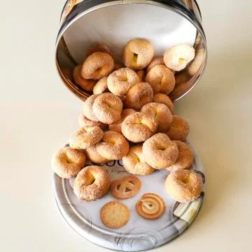 Orange biscuits cascade Stock Photos