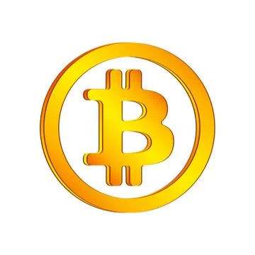 Orange bitcoin icon in a circle on a white background. Vector illustration Иллюстрация