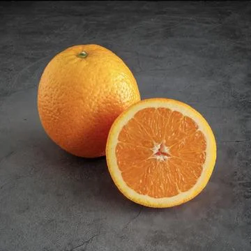 Orange on a black background Stock Photos