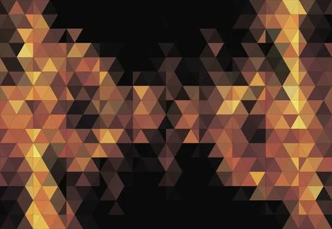 Orange black brown triangles abstract image digital vector background Stock Illustration