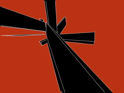 Orange black spinning abstract Stock Footage 1071987