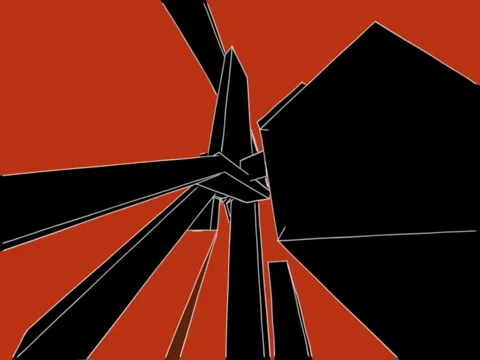 Orange black spinning abstract 動画素材 1071997