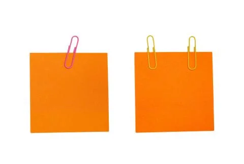 Orange blank paper Foto stock
