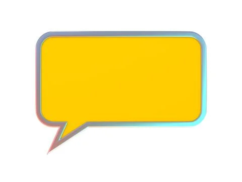 Orange blank speech bubble. 3D Illustrazione stock