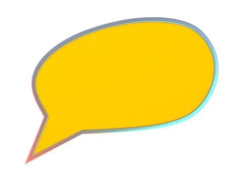 Orange blank speech bubble. 3D Illustrazione stock