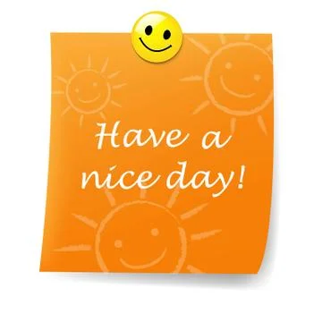 Orange blank sticky note with yellow push pin Stock Illustration