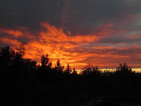 Orange-blaze sunset 스톡 사진