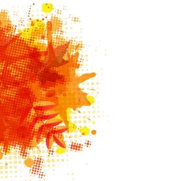 Orange with blobs autumn leafs Illustrazione stock