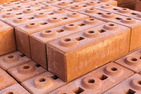 Orange block wall could be used for background texture Stock Photos