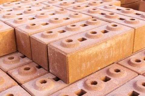 Orange block wall could be used for background texture Stock Photos