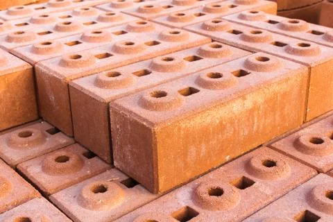 Orange block wall could be used for background texture Stock Photos