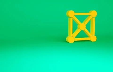 Orange Blockchain technology icon isolated on green background. Cryptocurrenc イラスト素材