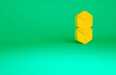 Orange Blockchain technology icon isolated on green background. Cryptocurrenc イラスト素材