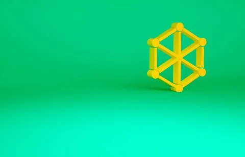 Orange Blockchain technology icon isolated on green background. Cryptocurrenc イラスト素材