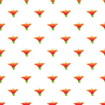 Orange blossom floral pattern repeating on white background Stock Illustration