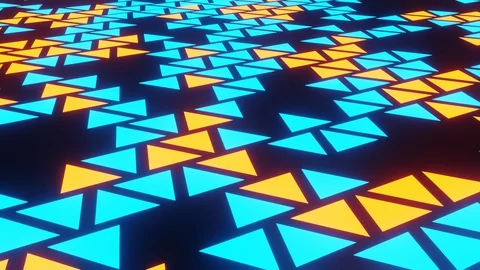 Orange Blue Abstract Blink or Twinkle Triangle in Side View Stock Footage 129130392