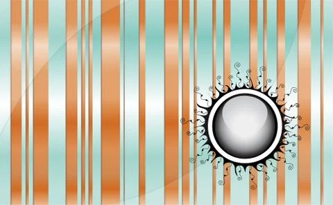 Orange - blue background with abstract sun Illustrazione stock