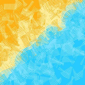 Orange Blue Fingerprint Texture Abstract Background Stock Illustration