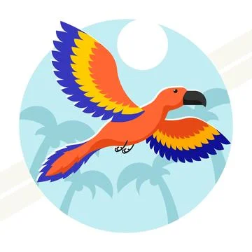 Orange-blue-parrot Stock Illustration