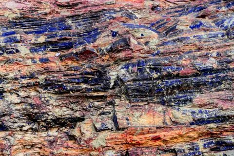 Orange Blue Rock layer surface for texture background Stockfoto's