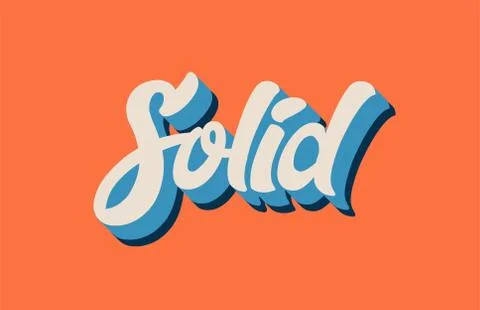 Orange blue white solid hand written word text for typography logo design 스톡 일러스트
