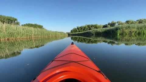 Orange Boat Stock Footage 156164627