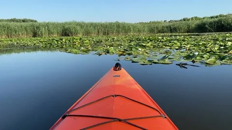 Orange boat Stock Footage 156164642