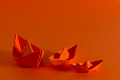 Orange boats Stock Photos