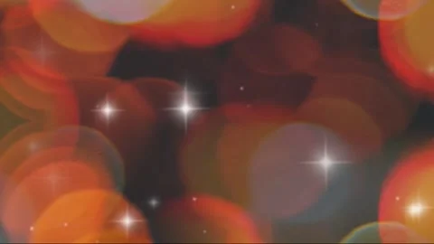 Orange Bokeh Circles Inward Motion with White Blinking Stars 4K Overlay Stock Footage 289914487