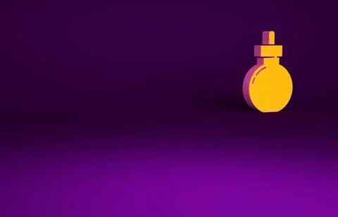 Orange Bomb ready to explode icon isolated on purple background. Happy Hallow 스톡 일러스트