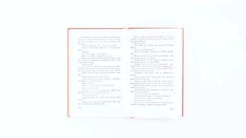Orange book changing pages. stop motion Stock Footage 136752243