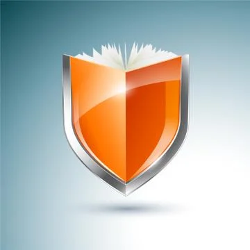 Orange book shield vector illustration イラスト素材
